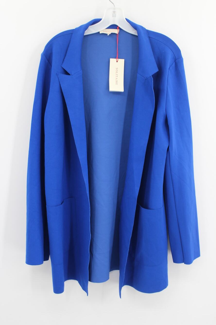 Solitaire Womens Open Blazer Size XL Royal Blue NEW